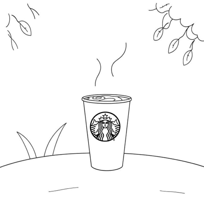 Kolorowanka Starbucks wydruku dla dzieci