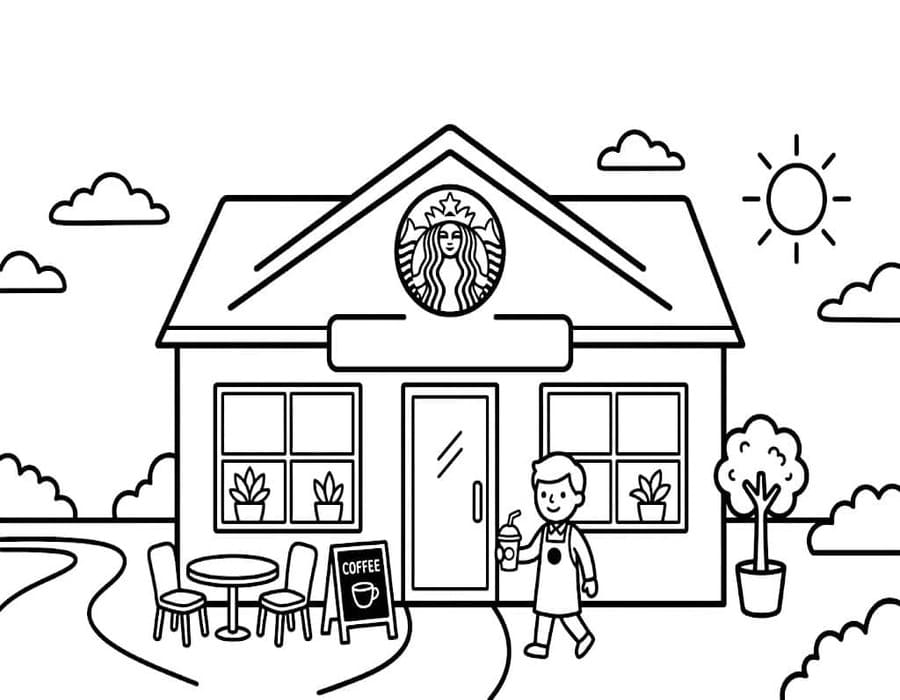Kolorowanka Starbucks wydruku