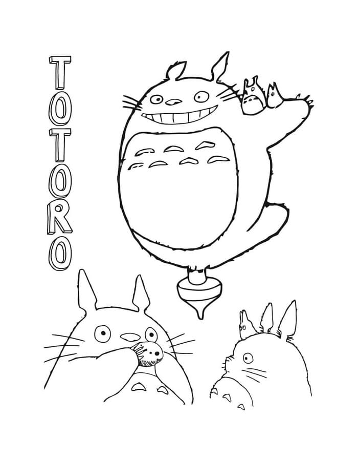 Kolorowanka Totoro bezpłatny łatwy