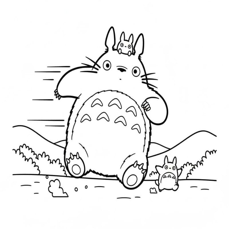 Kolorowanka Totoro bezpłatny podstawowy