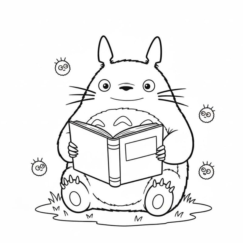 Kolorowanka Totoro bezpłatny wydruku łatwy