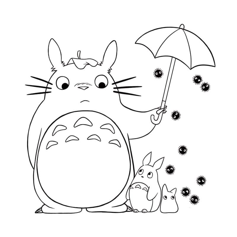 Kolorowanka Totoro bezpłatny wydruku prosty