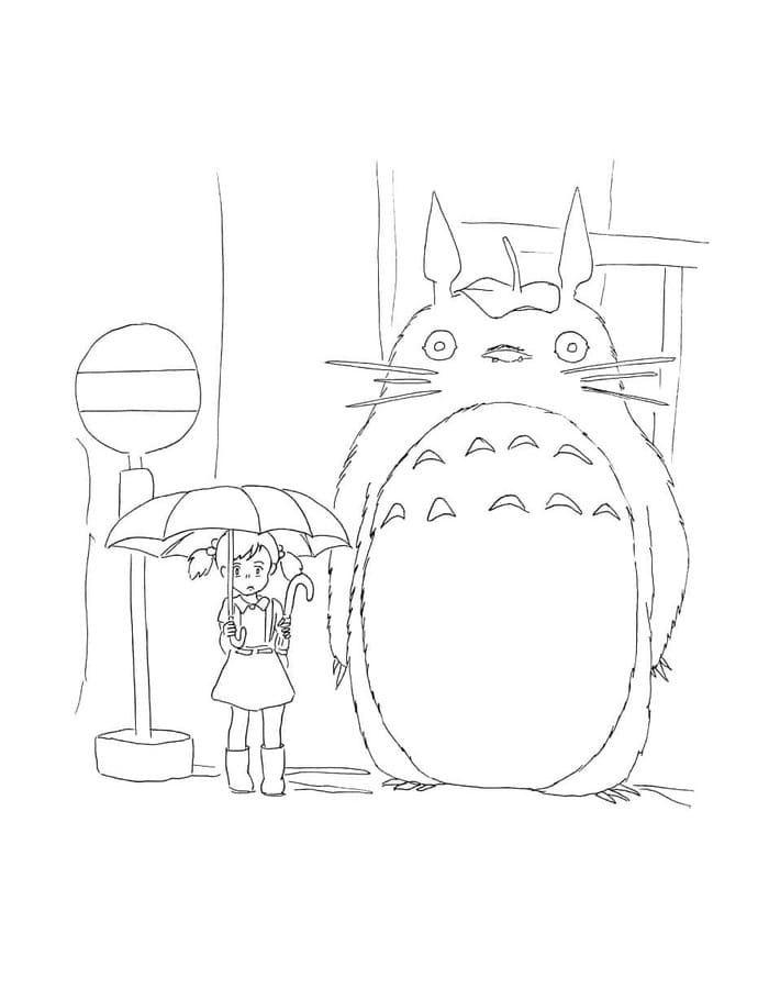 Kolorowanka Totoro wydruku podstawowy