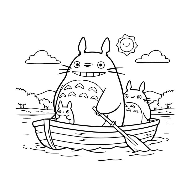 Kolorowanka Totoro wydruku prosty
