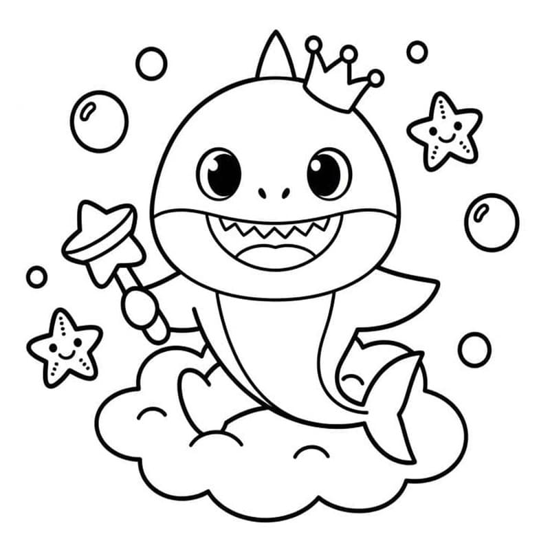 Kolorowanka Baby Shark bezpłatny łatwy