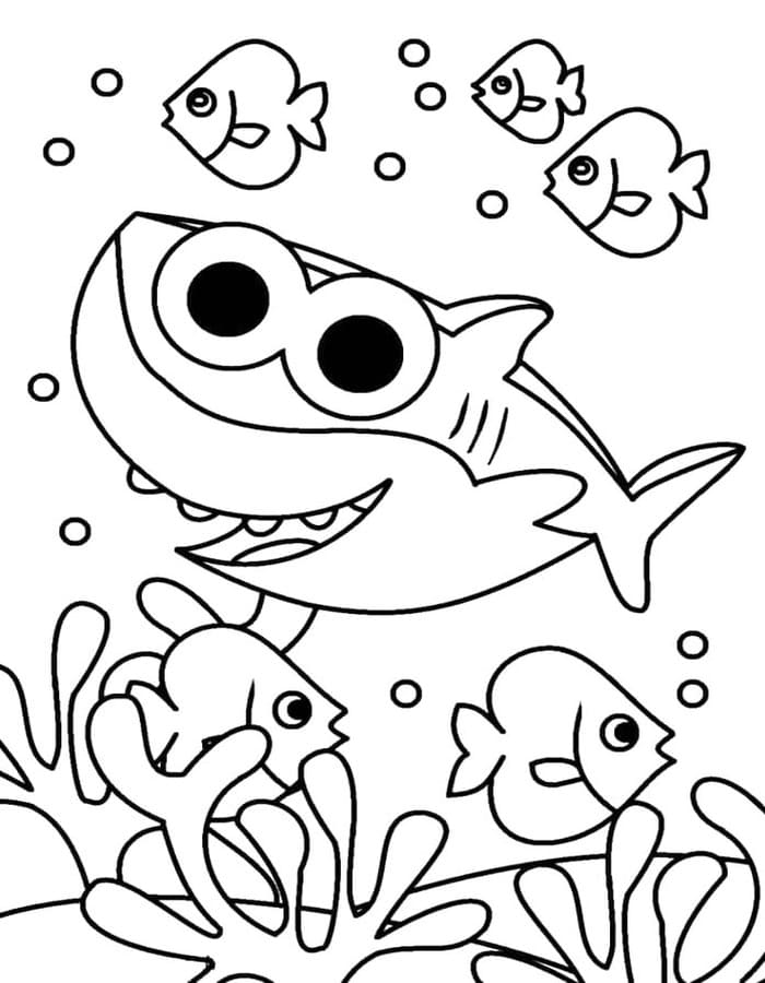 Kolorowanka Baby Shark bezpłatny podstawowy