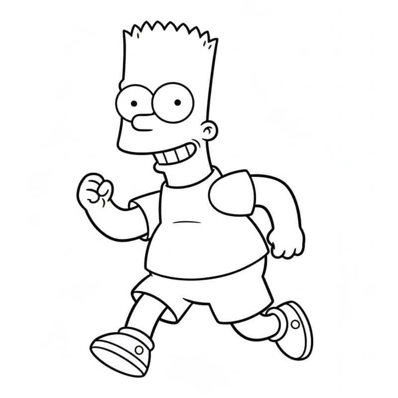 Kolorowanka Bart Simpson bezpłatny wydruku łatwy