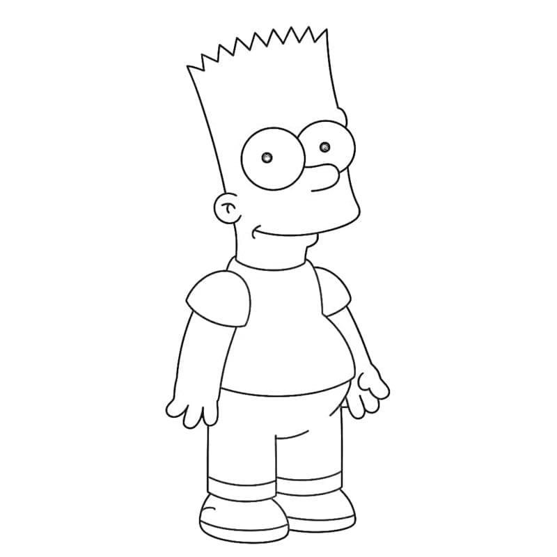 Kolorowanka Bart Simpson bezpłatny wydruku podstawowy