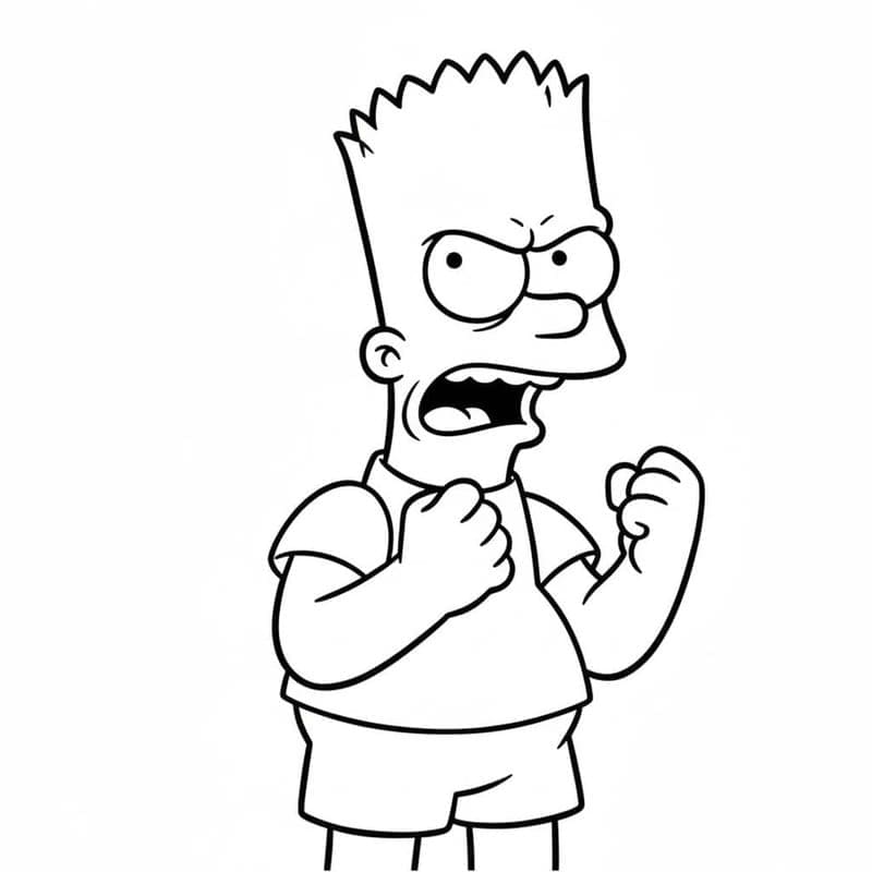 Kolorowanka Bart Simpson bezpłatny wydruku prosty
