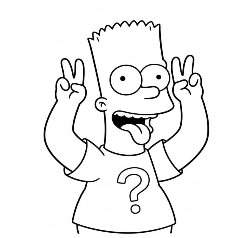Kolorowanka Bart Simpson wydruku łatwy