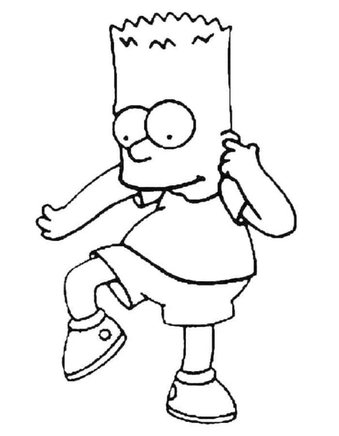 Kolorowanka Bart Simpson wydruku prosty
