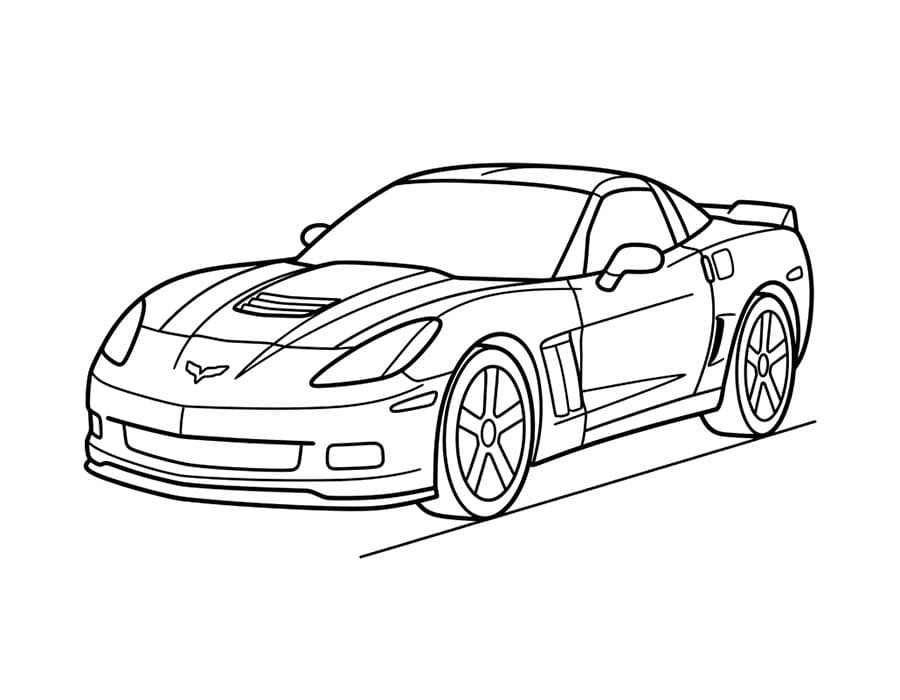 Kolorowanka Corvette bezpłatny dla dzieci