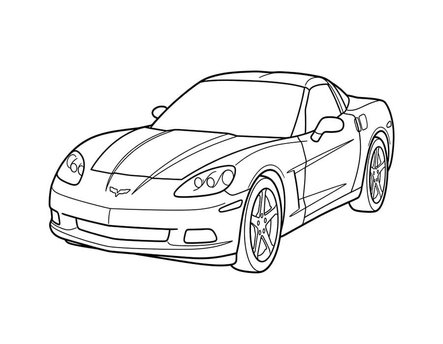 Kolorowanka Corvette bezpłatny łatwy