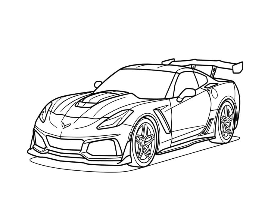 Kolorowanka Corvette bezpłatny podstawowy