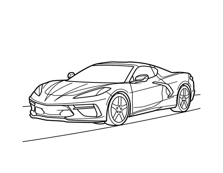 Kolorowanka Corvette bezpłatny wydruku prosty