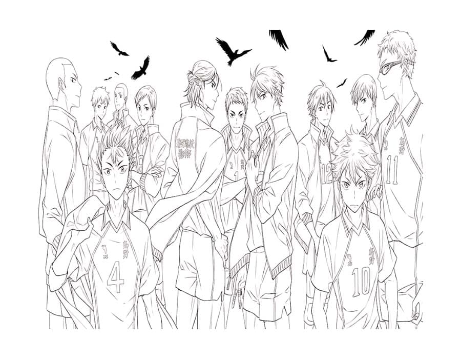 Kolorowanka Haikyuu wydruku podstawowy