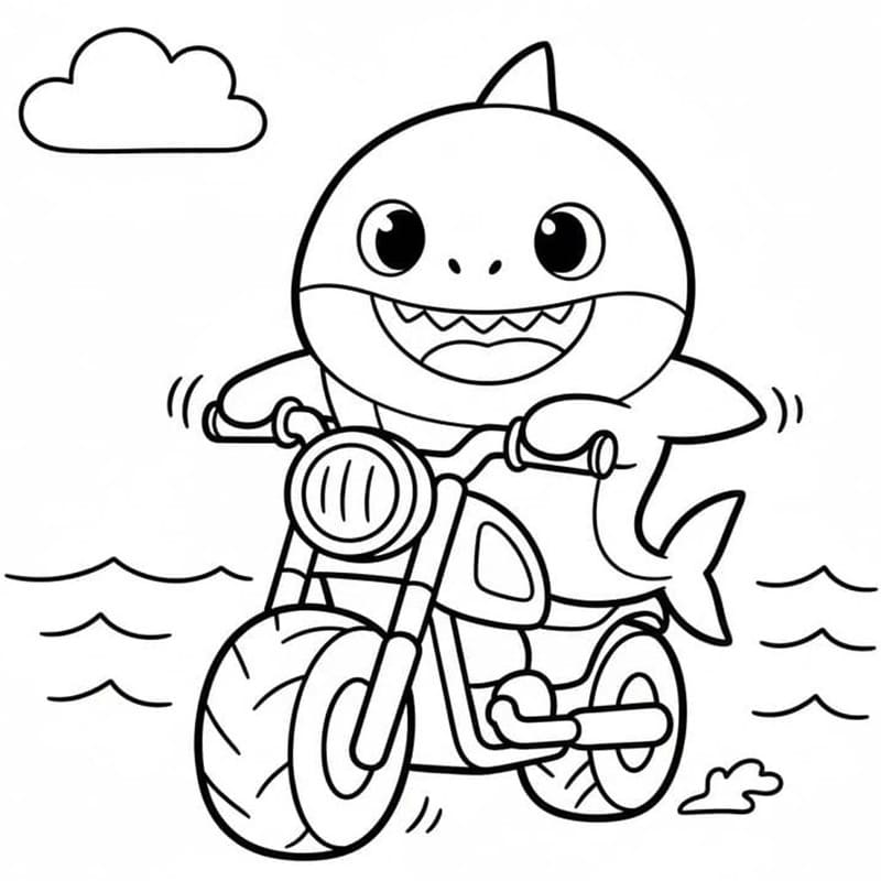 Kolorowanka Narysuj Baby Shark dla dzieci