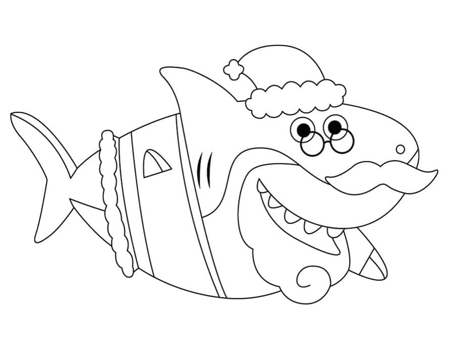 Kolorowanka Narysuj Baby Shark łatwy