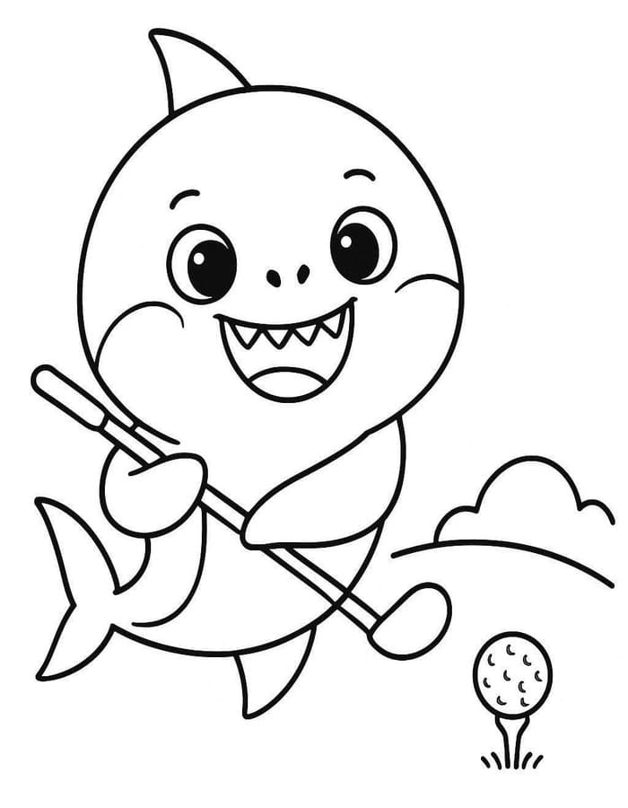 Kolorowanka Narysuj Baby Shark podstawowy