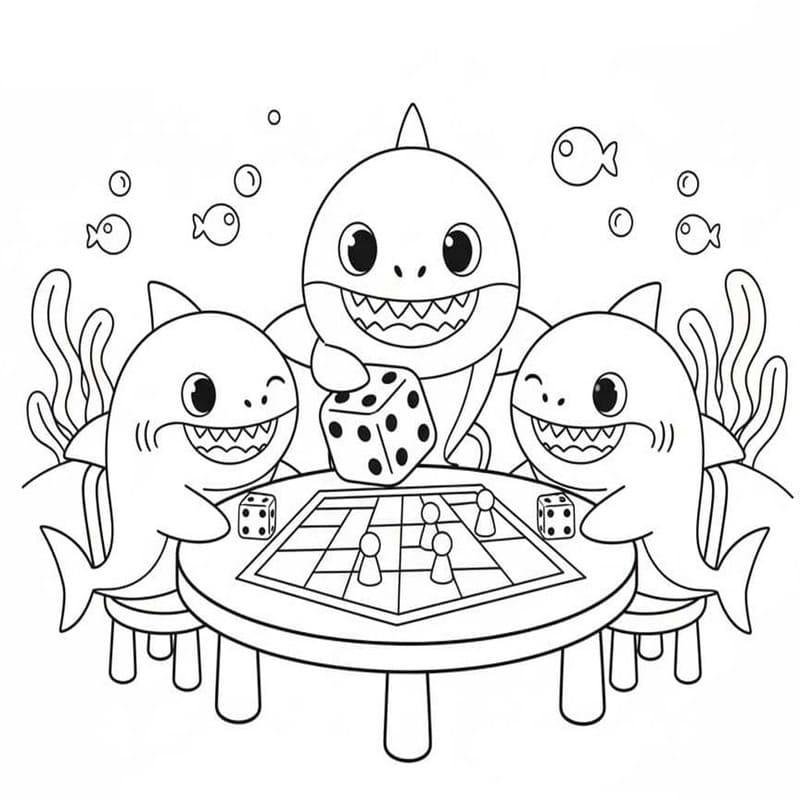 Kolorowanka Narysuj Baby Shark