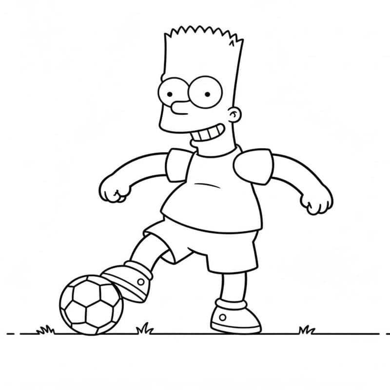 Kolorowanka Narysuj Bart Simpson bezpłatny dla dzieci