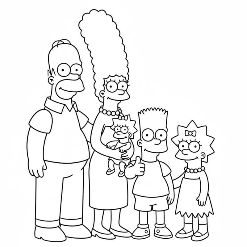 Kolorowanka Narysuj Bart Simpson bezpłatny wydruku podstawowy