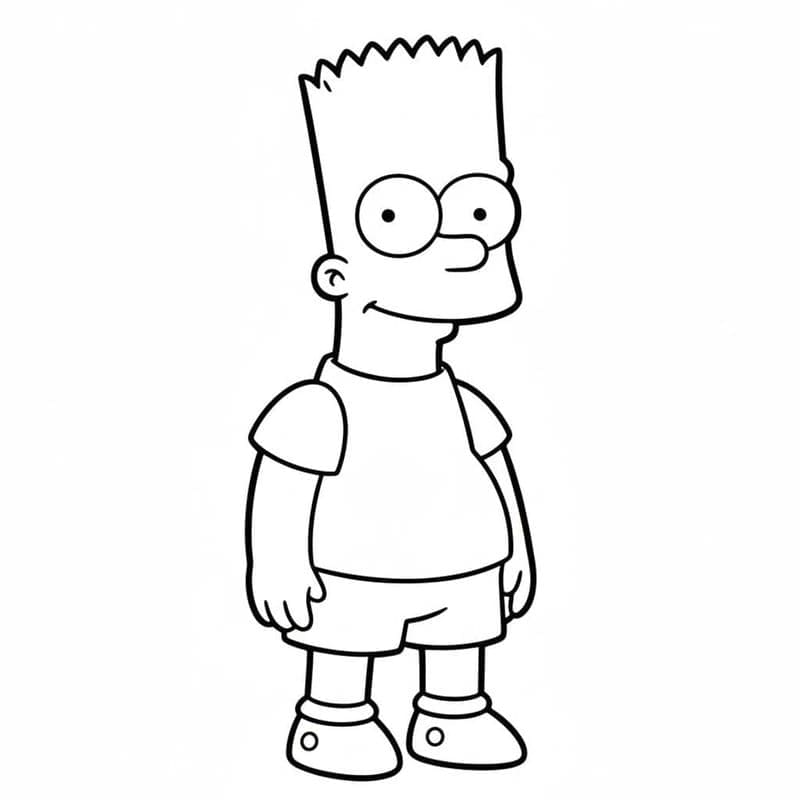 Kolorowanka Narysuj Bart Simpson bezpłatny wydruku