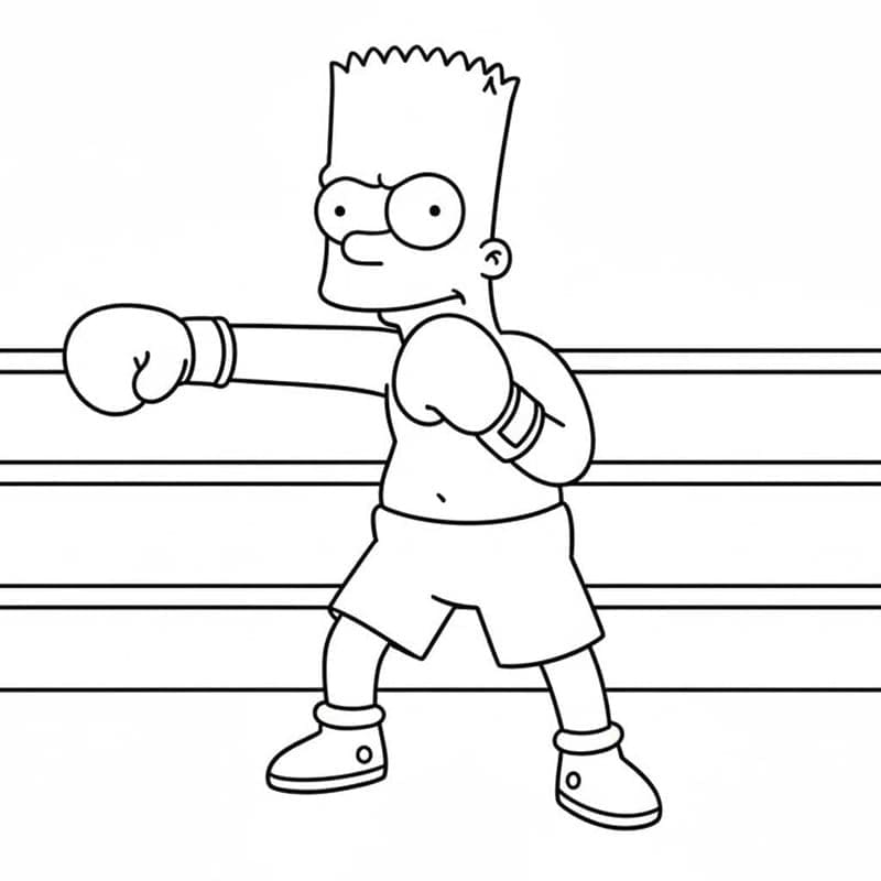 Kolorowanka Narysuj Bart Simpson dla dzieci