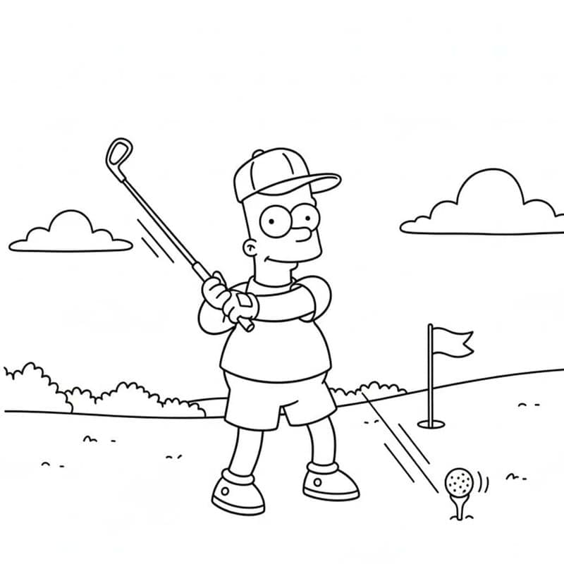 Kolorowanka Narysuj Bart Simpson łatwy