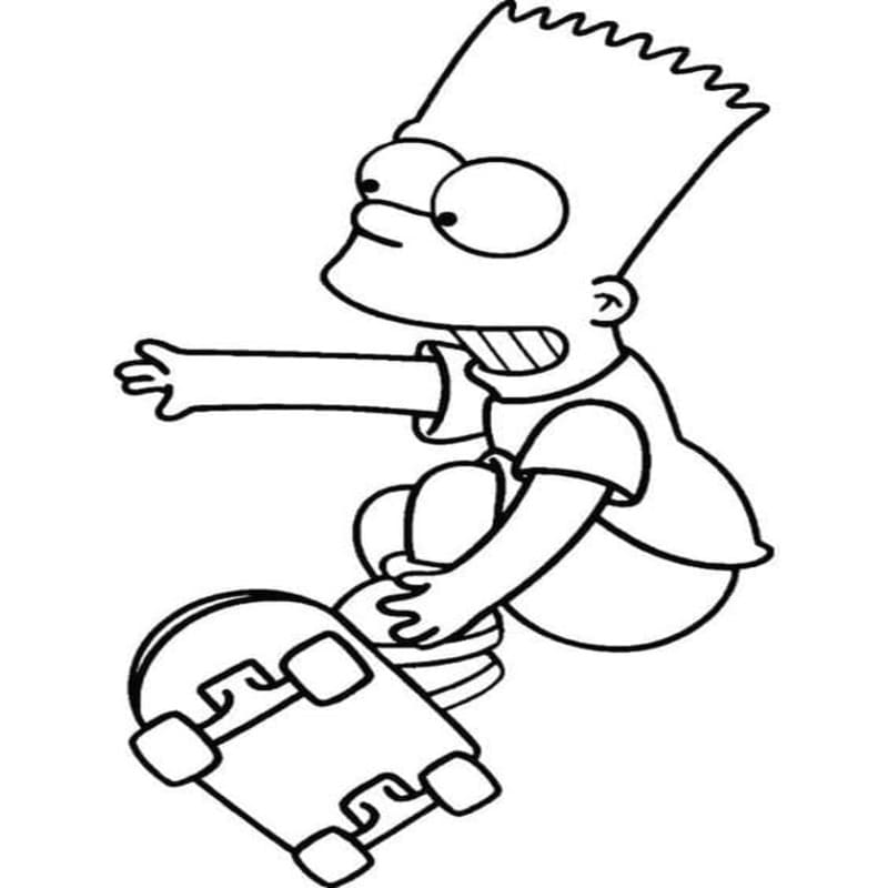 Kolorowanka Narysuj Bart Simpson podstawowy