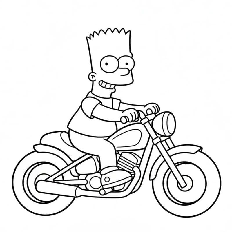 Kolorowanka Narysuj Bart Simpson wydruku łatwy