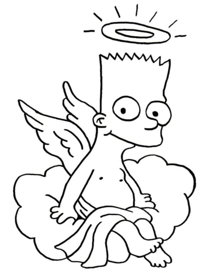 Kolorowanka Narysuj Bart Simpson wydruku podstawowy