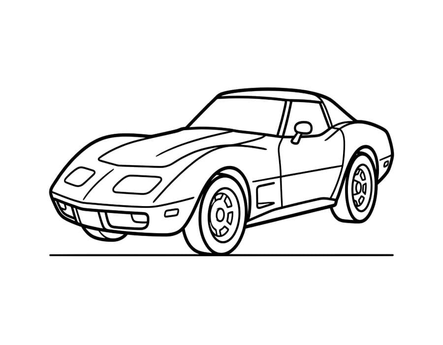 Kolorowanka Narysuj Corvette bezpłatny łatwy