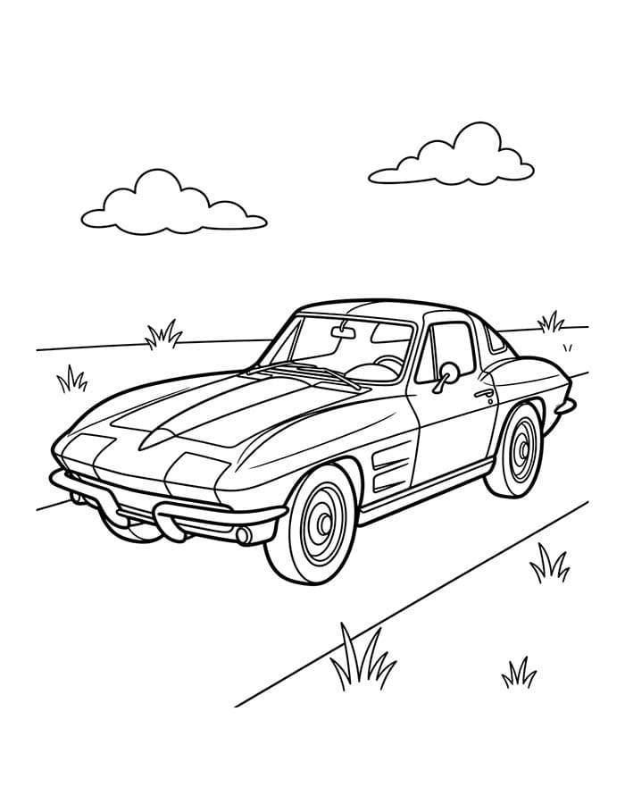 Kolorowanka Narysuj Corvette bezpłatny podstawowy