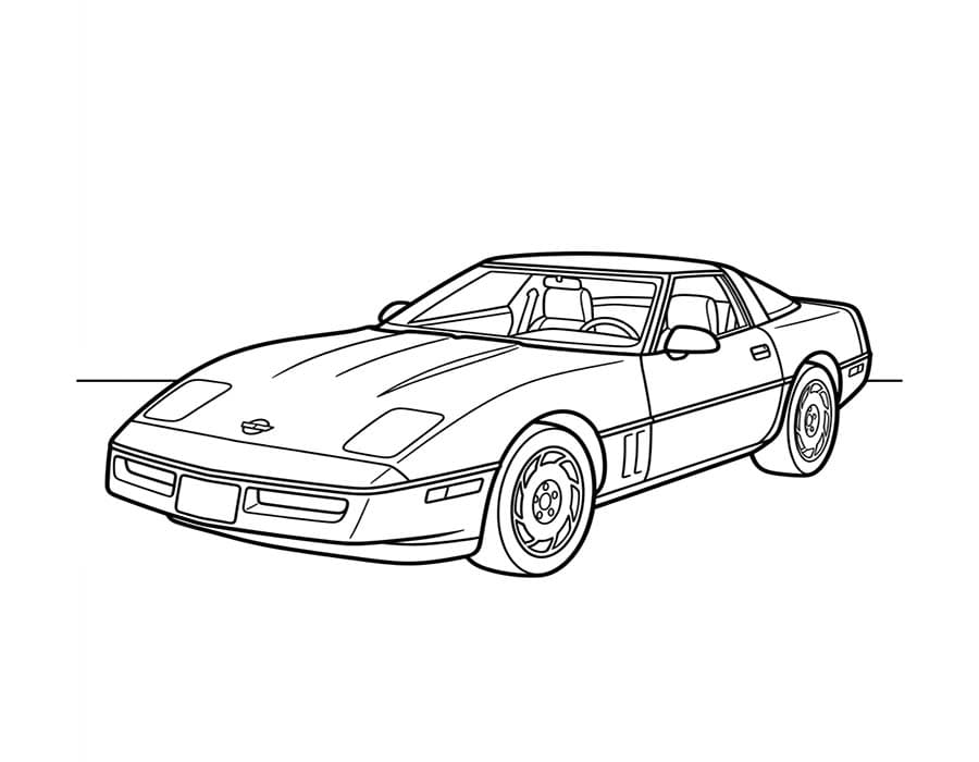 Kolorowanka Narysuj Corvette bezpłatny prosty