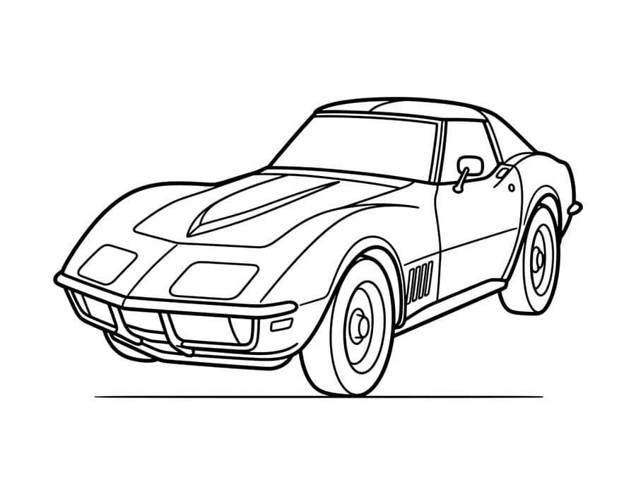 Kolorowanka Narysuj Corvette bezpłatny wydruku