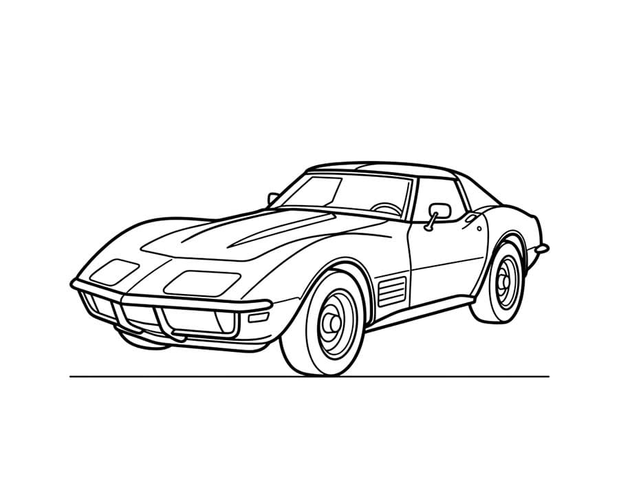 Kolorowanka Narysuj Corvette bezpłatny