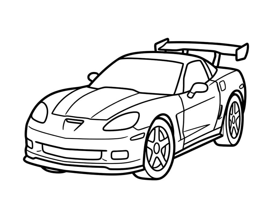 Kolorowanka Narysuj Corvette dla dzieci