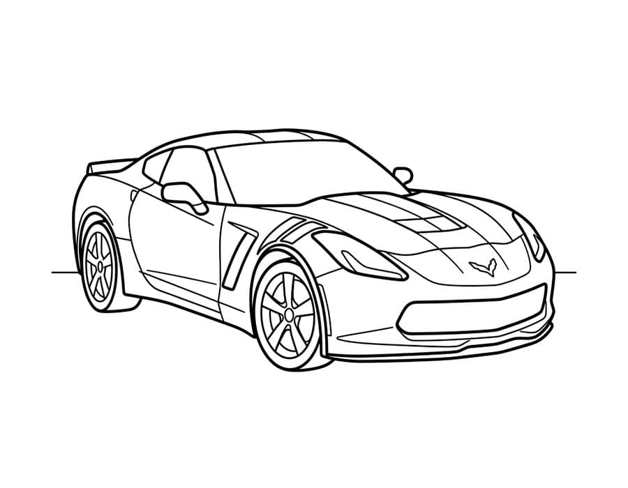 Kolorowanka Narysuj Corvette łatwy