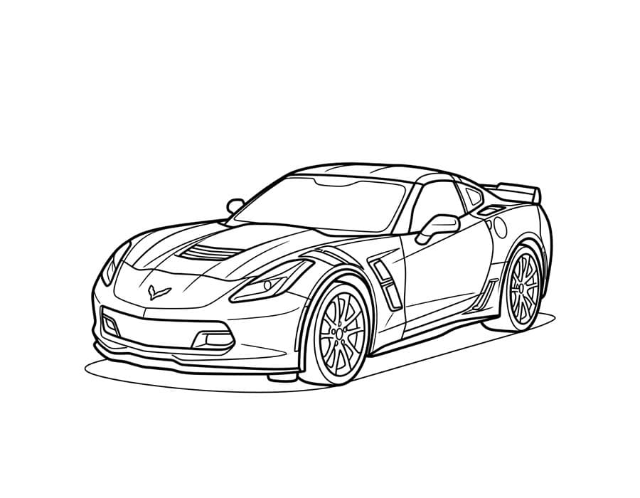 Kolorowanka Narysuj Corvette podstawowy