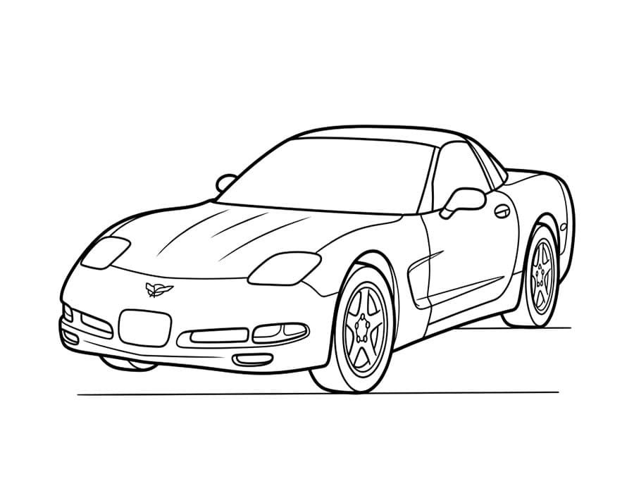 Kolorowanka Narysuj Corvette prosty