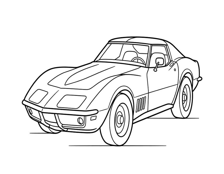 Kolorowanka Narysuj Corvette wydruku podstawowy