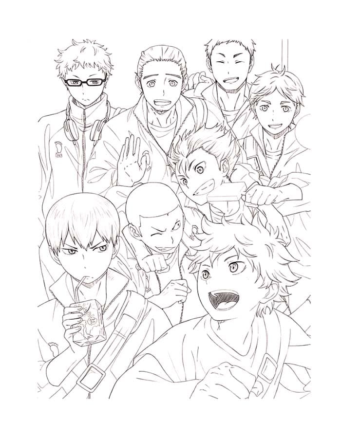 Kolorowanka Narysuj Haikyuu dla dzieci