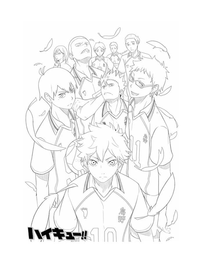 Kolorowanka Narysuj Haikyuu wydruku