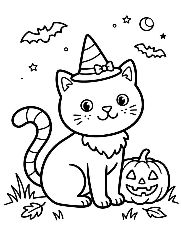 Kolorowanki Koty Halloween