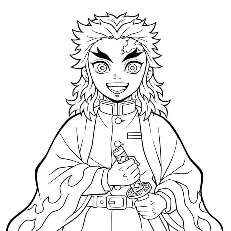 Kolorowanki Kyojuro Rengoku