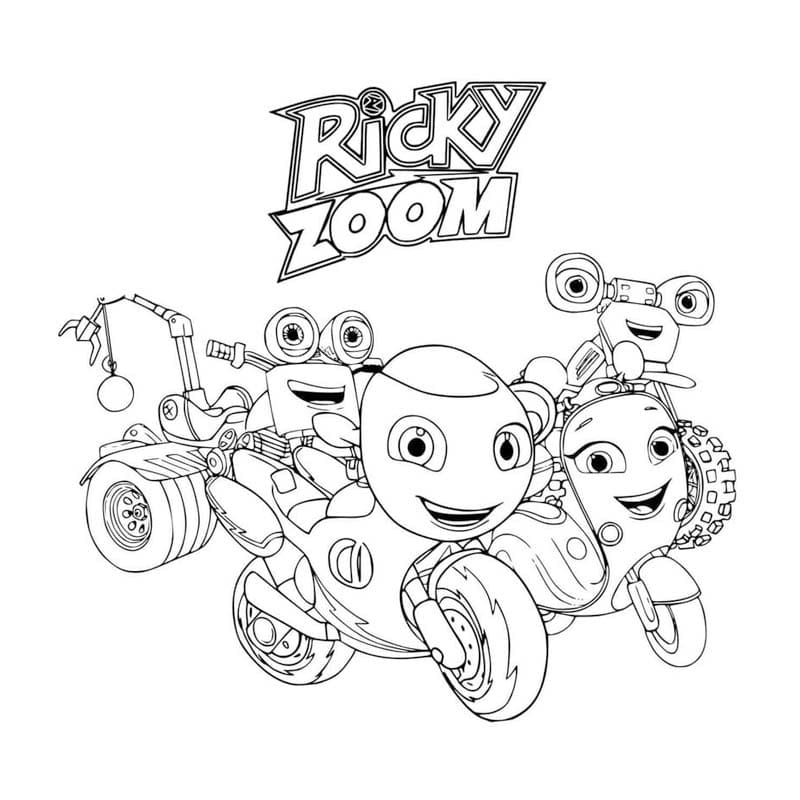 Kolorowanka Narysuj Ricky Zoom bezpłatny wydruku prosty