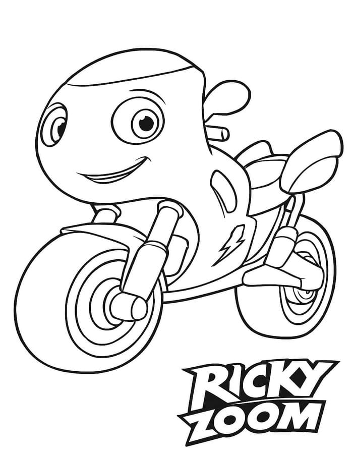 Kolorowanka Narysuj Ricky Zoom łatwy