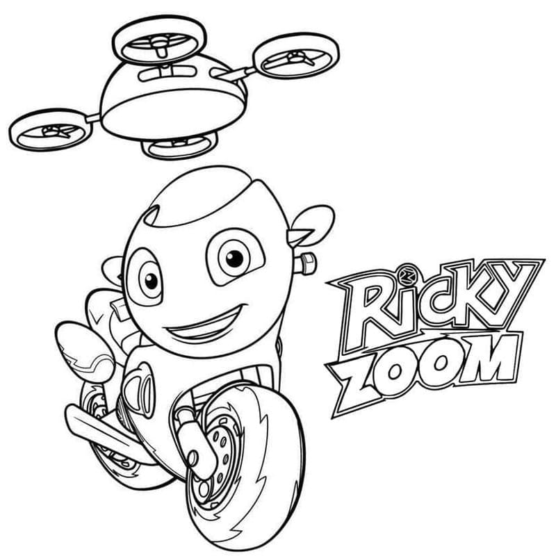 Kolorowanka Narysuj Ricky Zoom wydruku łatwy