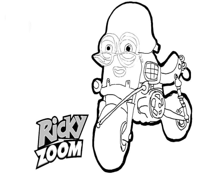 Kolorowanka Narysuj Ricky Zoom wydruku podstawowy
